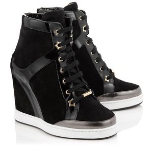Jimmy Choo Panama suede leather wedge sneaker